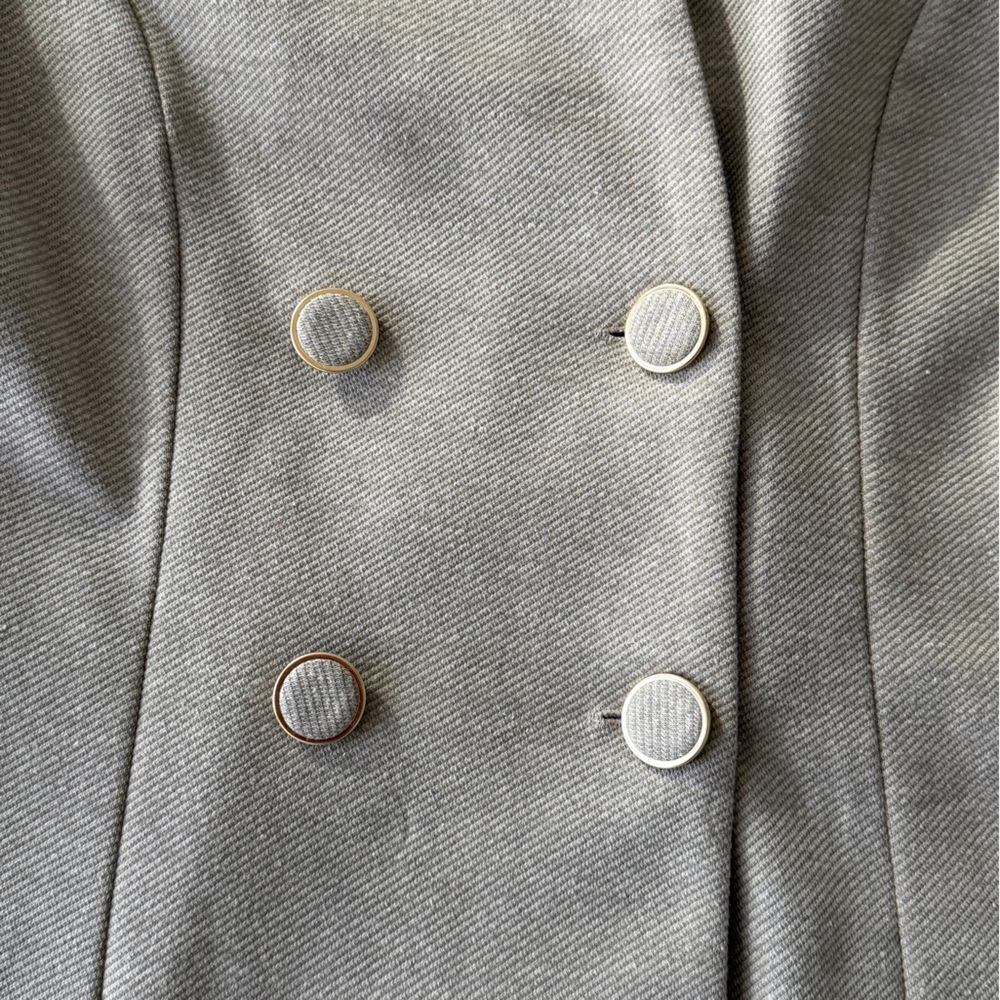 Zara Twill Light Gray Textured Top - Picture 2 of 8